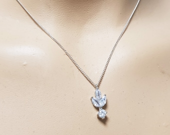 Swarovski kristal ketting bruidsmeisje ketting, klein meisje ketting sieraden cadeau idee, eenvoudige bruid ketting, strass ketting CZ ketting