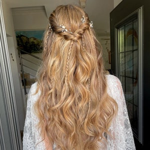 Pearl hair pins, Bridal hair pins, Wedding Hair Accessories, Crystal Pearl Clips, Bride Hair pins, Hair Clips, Pearl hair pin set for bride