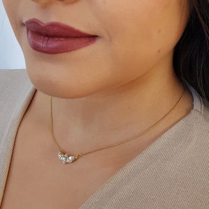 Bridal Necklace, Gold Bridal Jewelry, Wedding Necklace, Gold Bridal Necklace, Zirconia Necklace, Bridesmaid Necklace, CZ Necklace, Boho