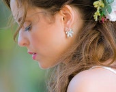Ear Jackets, Wedding Earrings, Bridal Earrings, Crystal Earrings, Boho Wedding Earrings, Wedding Jewelry, Crystal Gold Earrings, CZ Earrings