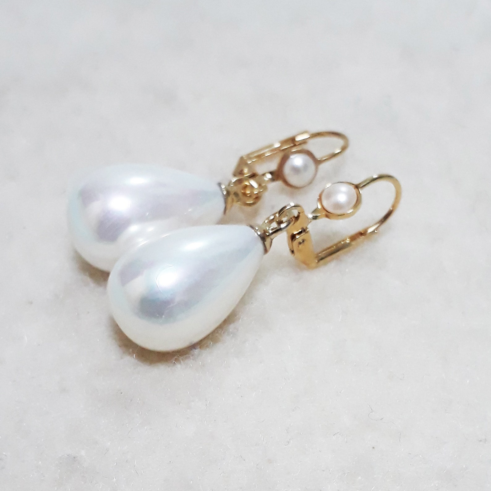 Teardrop Pearl Earrings Wedding Jewelry Majorca Drop Pearl - Etsy