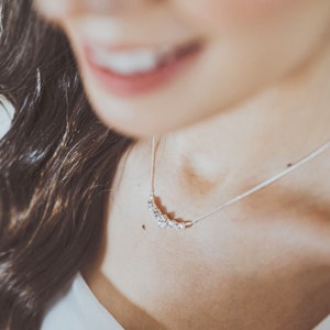 Bridal Necklace, Silver Bridal Jewelry, Wedding Necklace, Silver Bridal Necklace, Crystal Necklace, Bridesmaid Necklace, Zirconia Necklace