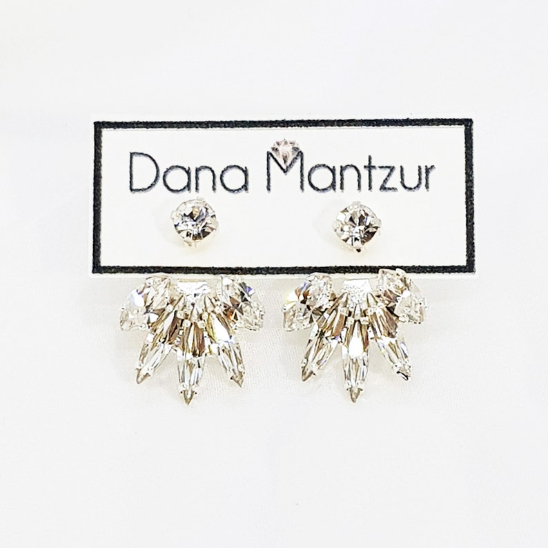 Silver Swarovski crystal earrings