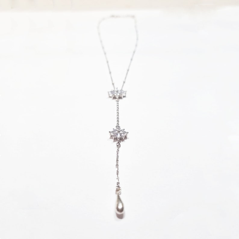 Diamond CZ lariat necklace