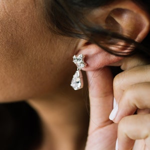 Bride Drop Earrings, European crystal Earrings, Romantic Wedding Jewelry, CZ Drop earrings, Dangle Wedding Earrings, Cubic Zirconia Earring image 3
