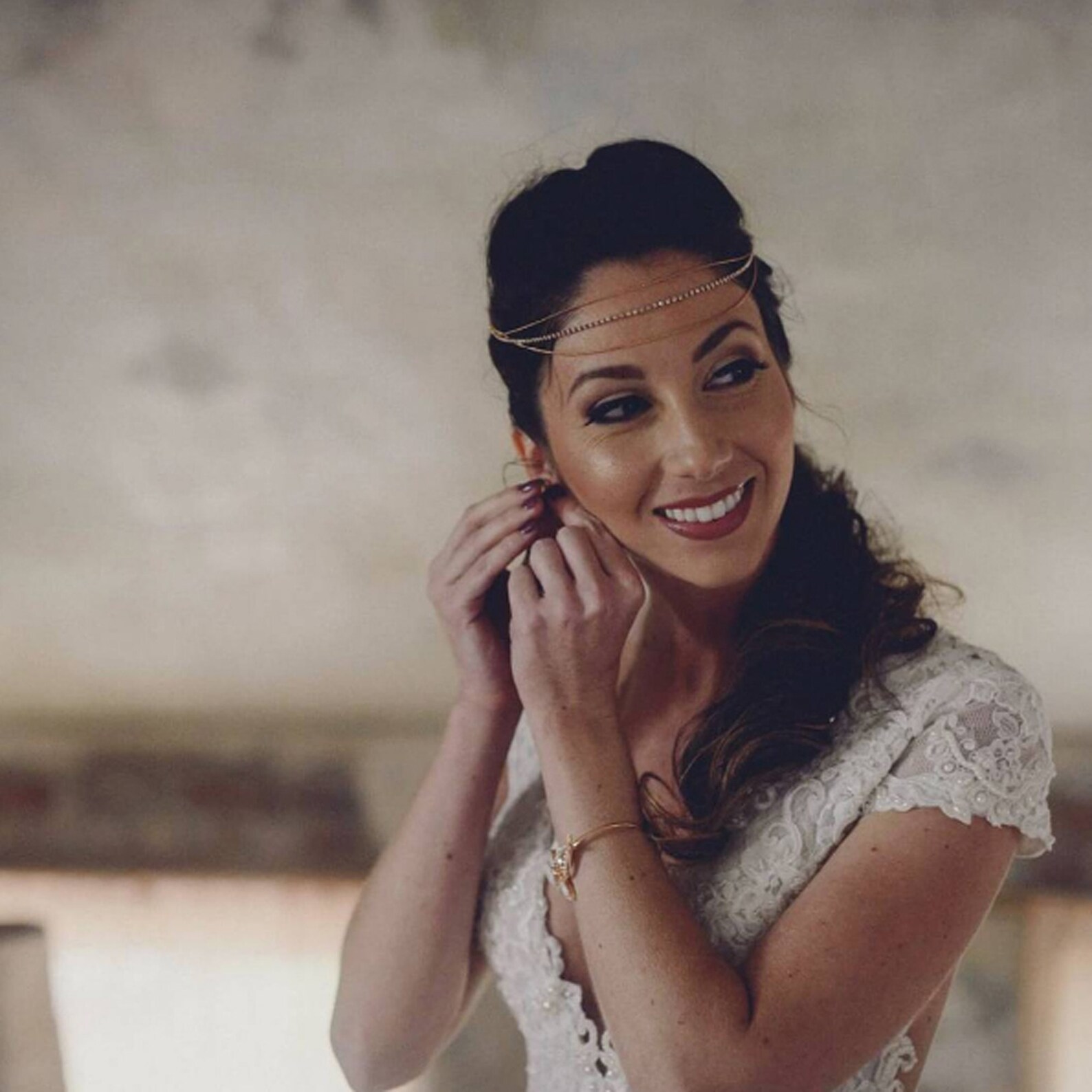 Rose Gold Headpiece Chain Headpiece Front Bridal Hair Chain Etsy