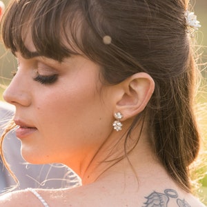 Wedding Earrings, Bridal Earrings, Bride Drop Earrings, Dangle Earrings, Chandelier Earrings, Boho Wedding, CZ Earrings, Earrings for brides image 1