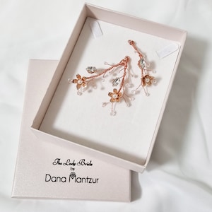 Parel haarspelden, Bruids haarspelden, Bruiloft Haaraccessoires, Crystal Pearl Clips, Bruid Haarspelden, Haar Clips, Parel haarspeld set voor bruid Rose Gold coating