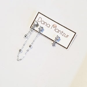 Two hole earrings, Double hole earring, Double piercing earrings, earring set, double ball earrings, Ear Threaders double Chain earrings