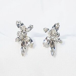 Silver swarovski crystal earrings