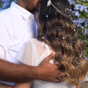 Rose gold Headband, Rose Gold Hair Chain, Bride Headpiece, Gold Hair Comb, crystal chain Headpiece, Boho bride Headpiece, Crystal Hair Comb image 7