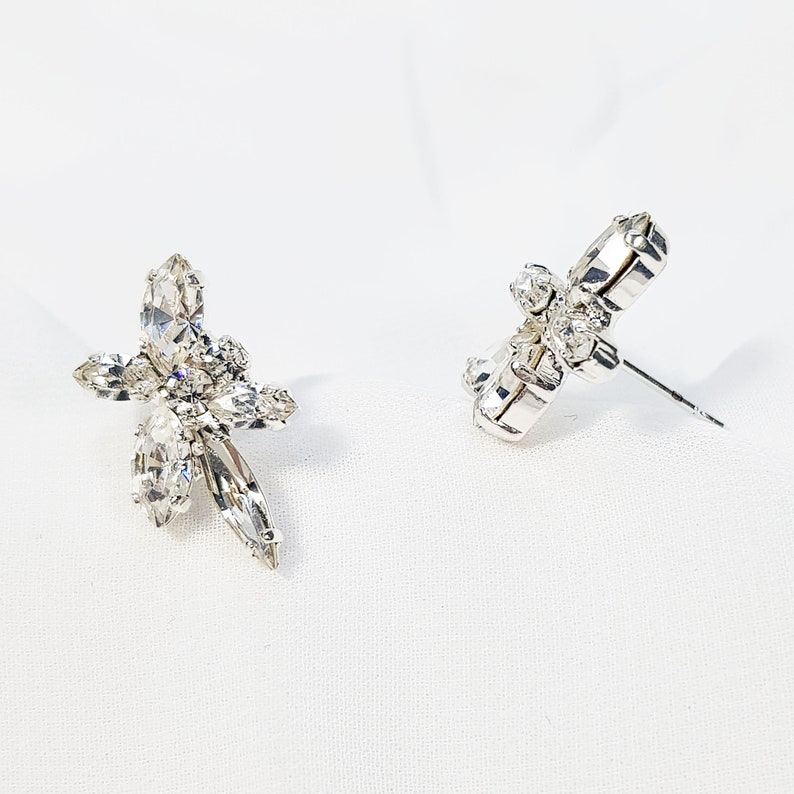 Cubic zirconia crystal stud earrings