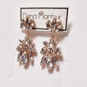 Rose gold Swarovski long earrings