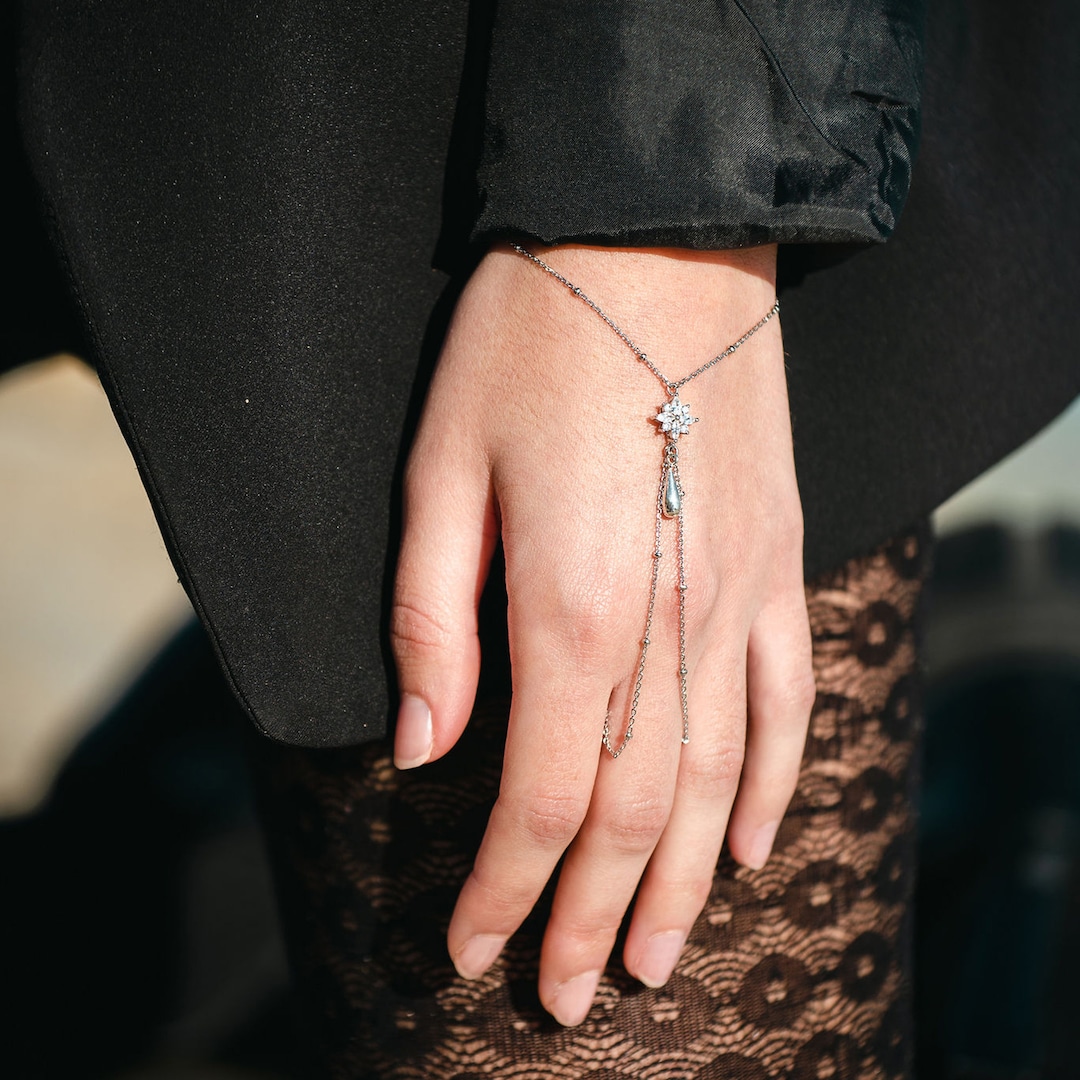 Bracciale Mano Punk Con Artiglio E Catena – Oro, Imbracatura Vintage Con Anello Da Dito - 3