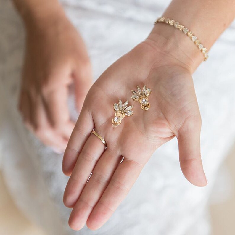 , Bridal Ear Jacket earrings