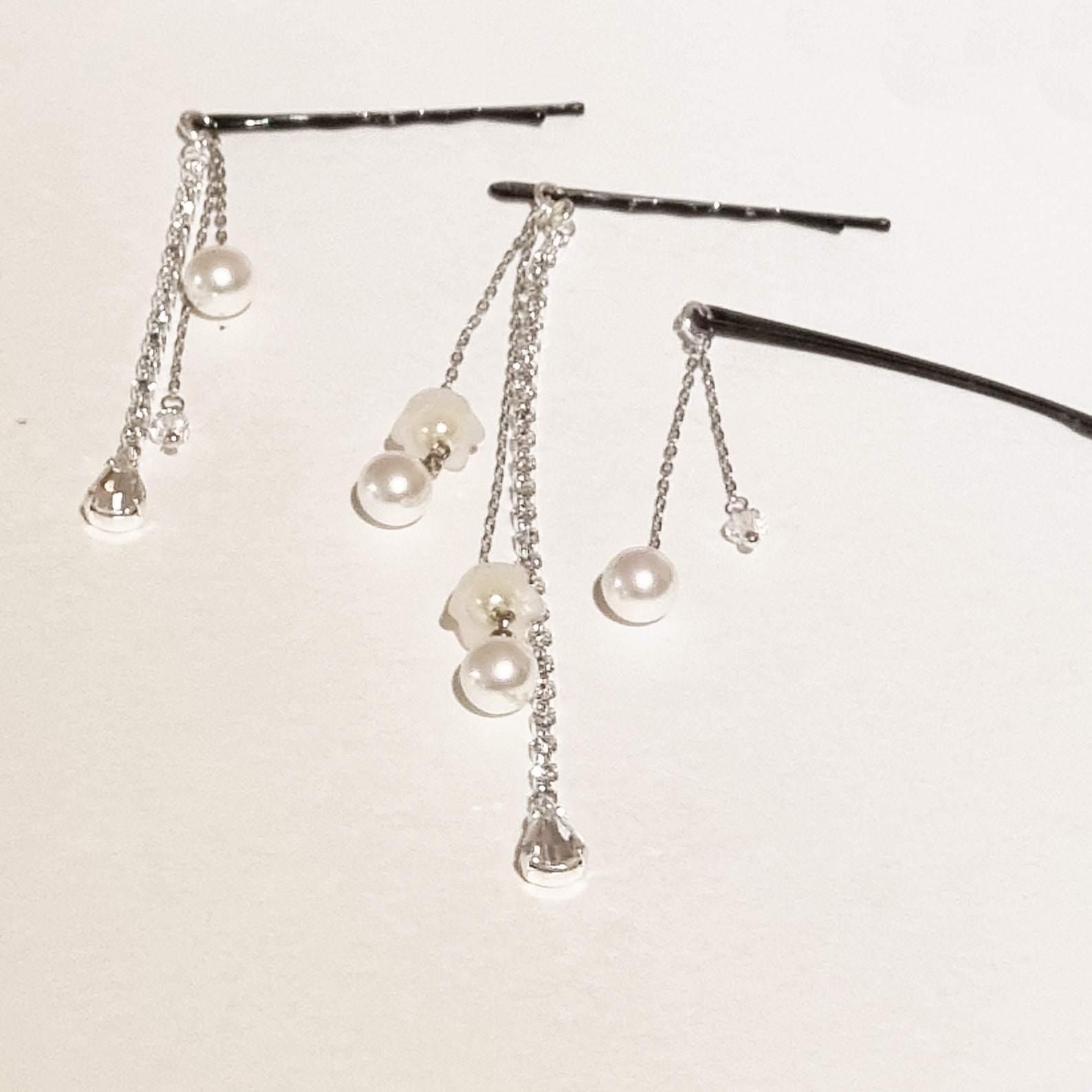 Delicate Pearl Hair Pins Hair Chain Clips Bridesmaid Hair - Etsy