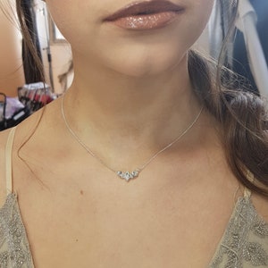 Bridal Necklace, Silver Bridal Jewelry, Wedding Necklace, Silver Bridal Necklace, Swarovski Necklace, Bridesmaid Necklace, CZ Necklace, Boho