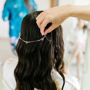 Bridal Hair Chain, Silver Hair Accessories, Wedding Crown, Forehead headband for weddings, Boho Wedding Headpiece, Silver Hair Chain