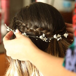 Boho Hair Vine, Floral boho Headpiece, Trendy pearl headpiece, Gold leaf wedding hair vine, Boho Hair vine, Flower Goddess Crown, Hair vine