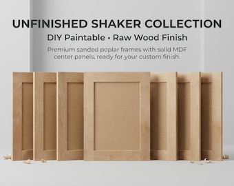 Unfinished Shaker Cabinet Door, Custom Size Paintable Replacement Kitchen Cabinet Doors, Raw Wood Shaker Fronts Prep for Paint or Stain