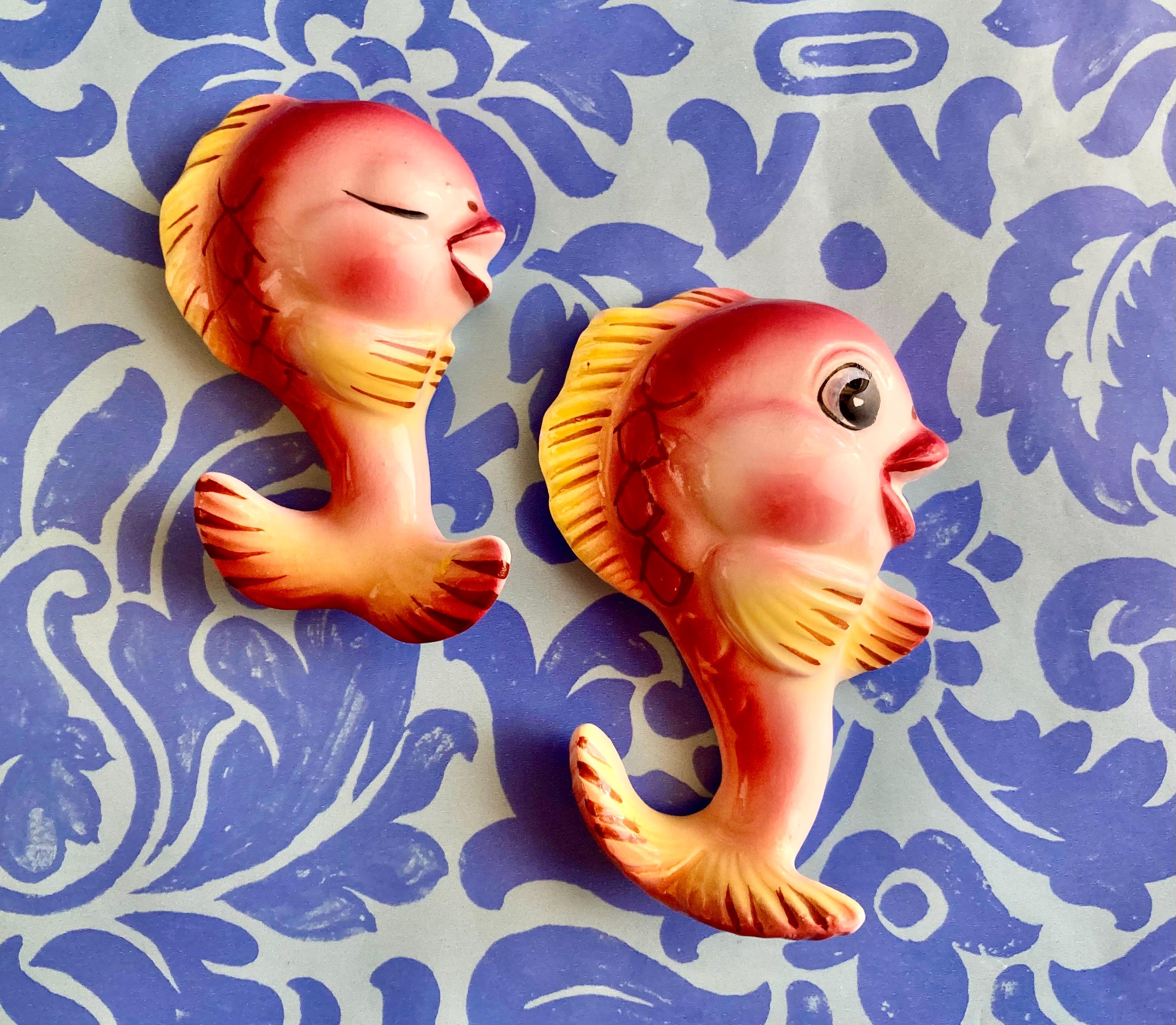 Vintage Ceramic Wall Fish - Etsy