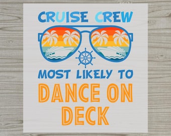 Most Likely To Cruise DTF, Vintage Sailing Boat Iron On, Family Nautical Journey Design, Funny  Sea Life Heat Press, Summer Vacation DTF