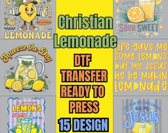 Life Gave Me Lemons DTF Transfers, Trendy Jesus Lemonade Shirt Design Ready to Press, Funny Christian Graphic For Kids Shirt