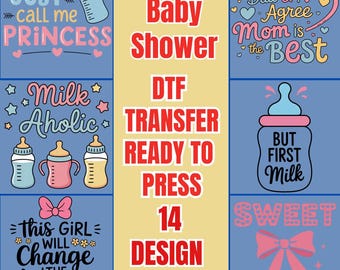 Baby Shower DTF Transfer, Mommy to Be Iron On, Gender Reveal Shirt Design, Cute Baby Graphic, Baby Birthday Ready to Press Heat Transfer