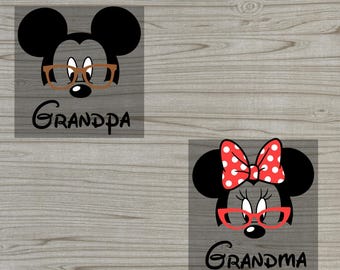 Disney Grandma and Grandpa DTF, Magical Grandparents Iron On, Mickey Grandpa Minnie Grandma Design, Disney Family Trip 2026