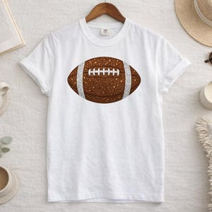 Sparkle Glitter Look Football DTF Transfer, Football Game Day Transfer, American Football Ready to Press, Touchdown DTF Print for Apparel image 4