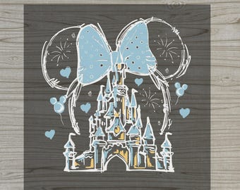 Minnie Disney Castle DTF Transfer, Elegant Minnie Bow Iron-On, Magical Trip Family Matching Ready to Press, Disney Mom Trip Decal