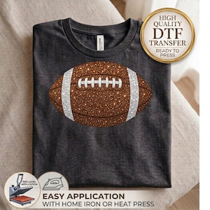 Sparkle Glitter Look Football DTF Transfer, Football Game Day Transfer, American Football Ready to Press, Touchdown DTF Print for Apparel image 9