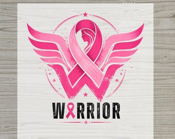 Breast Cancer Warrior DTF Transfer, Pink Ribbon Awareness Ready to Press, Fight Cancer Heat Transfer, Survivor Graphic DTF Print for