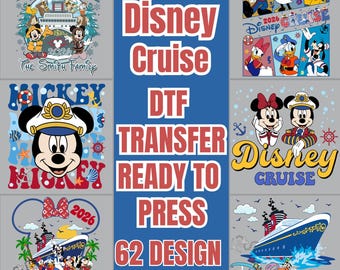 Disney Cruise DTF Transfer, Family Vacation 2026 Iron On, Mickey Minnie Captain Design, Disney Wish Dream Fantasy Magic Wonder Heat Press
