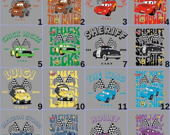Lightning McQueen & Tow Mater Iron On, Disney Cars Family Trip DTF Transfer, Disneyland Vacation 2026 Ready to Press, Pixar Cars Family