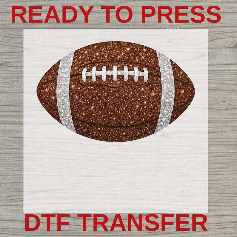 Sparkle Glitter Look Football DTF Transfer, Football Game Day Transfer, American Football Ready to Press, Touchdown DTF Print for Apparel image 11
