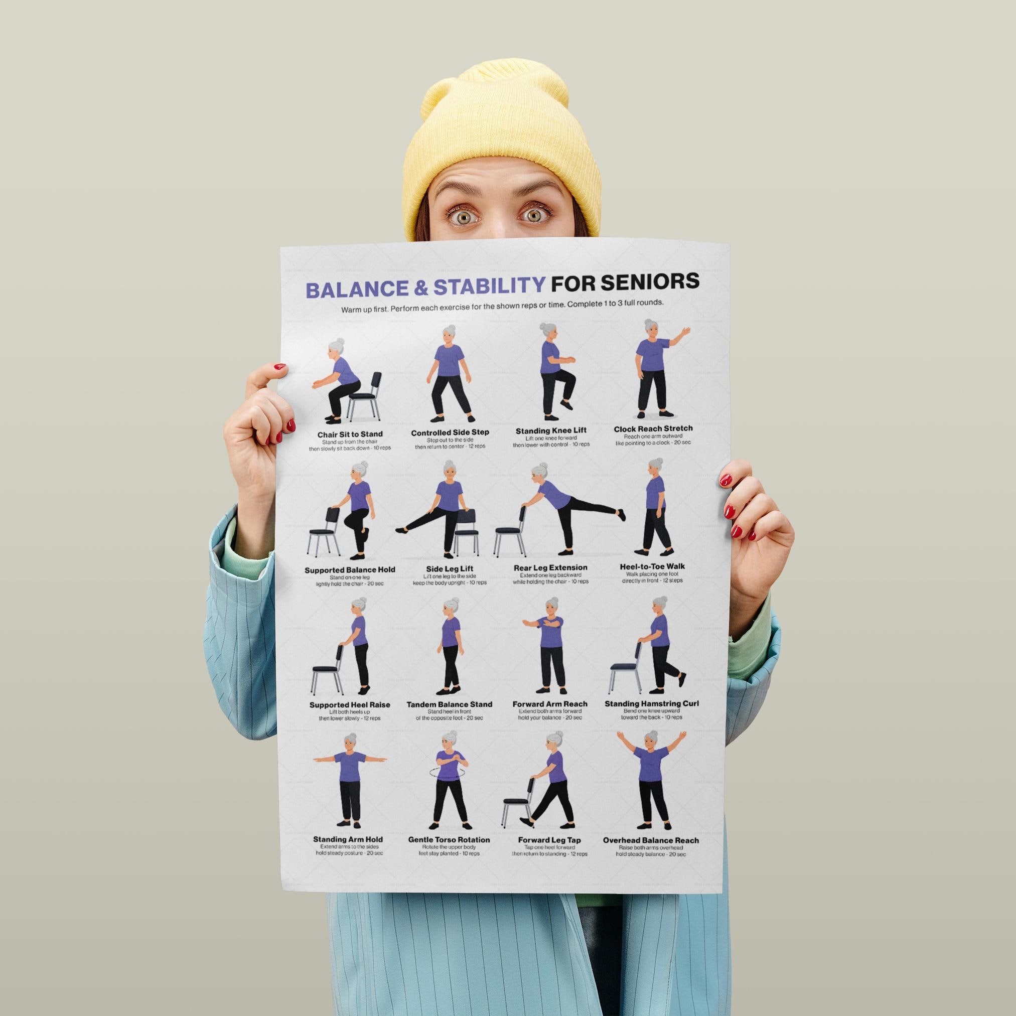 Balance Stability Exercises for Seniors Printable Gentle Home Training ...