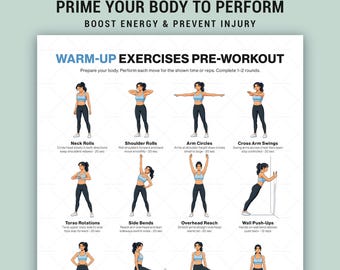 Warm Up Exercises Chart Printable For Pre Workout Stretching Routine Pdf Download Home Gym