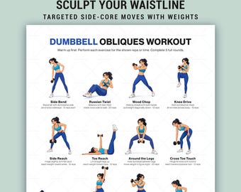 Afdrukbare poster dumbbell schuine training voor homegym