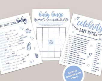 Juegos para baby shower — Niño — Descargas digitales de 8,5 x 11 pulgadas