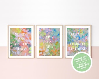 Citas coloridas y elegantes de la condesa Luanne: set de arte de 3 piezas