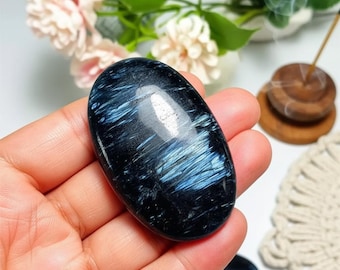Piedra de palma de pietersita azul / Piedra natural para la ansiedad y la sanación