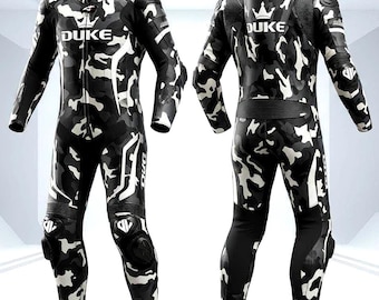 Macacão de couro camuflado para motociclismo Duke - Masculino