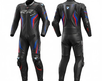 Macacão de couro para motociclismo BMW masculino