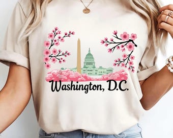 Washington D.C. kersenbloesem PNG - Bloemen Capitol Hill & Washington Monument clipart, digitale download voor T-shirts, sublimatieontwerp,