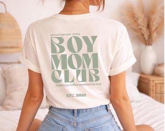 Boy Mom Club T-Shirt – Personalisierbar Est. 2026 - Proud Member Boy Mom Club – Geschenk für Mama – Muttertag