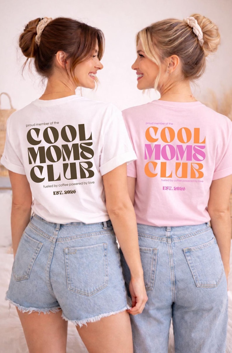 Cool Moms Club T-Shirt – Personalisierbar Est. 2026 - Proud Member Cool Moms Club – Geschenk für Mama – Minimalistisches Mama T-Shirt image 8
