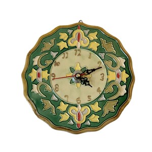 Artecer Hispacer Sevilla Spanish Ceramic Wall Clock – Cuerda Seca Hand Painted 7 Inch Andalusia