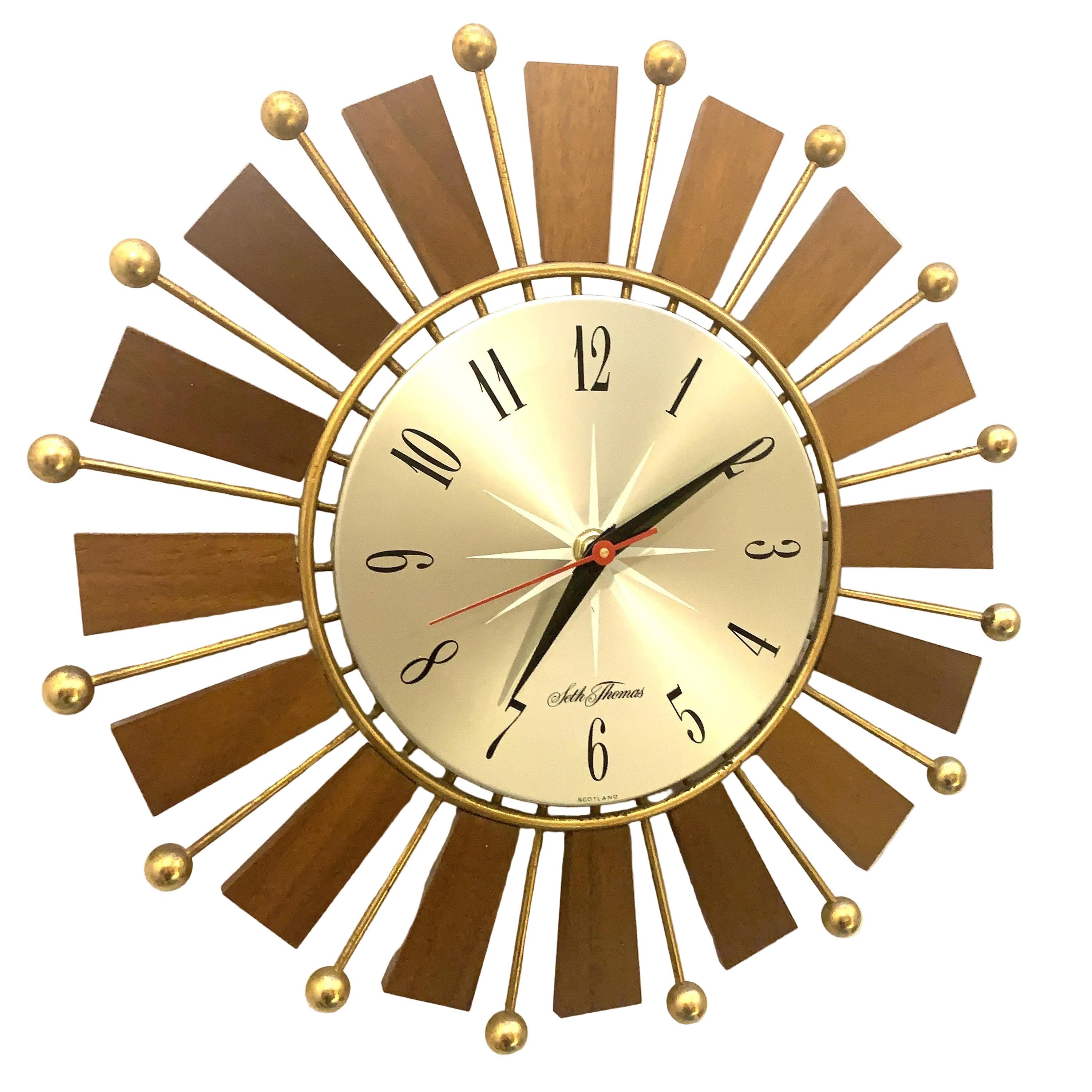 Seth Thomas Starburst Wall Clock - Etsy