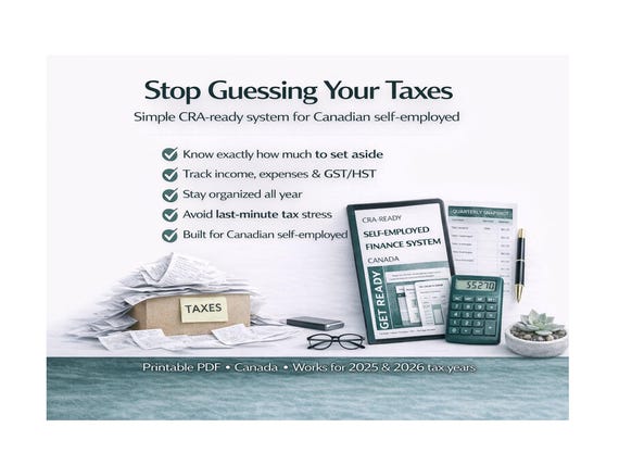 Self Employed Tax Tracker Printable Canada 2025, Income Expense PDF, CRA Tax Organizer, Small Business Template